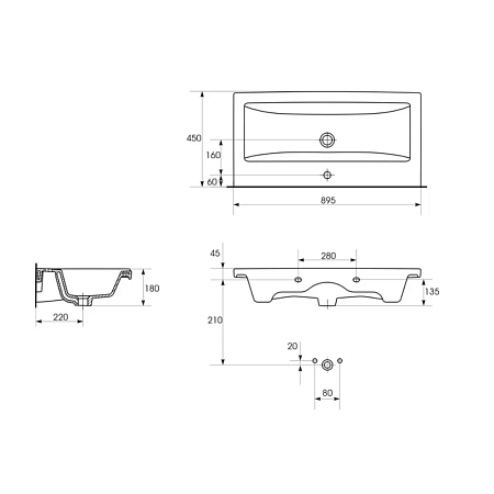 Мебель для ванной Velvex Klaufs 90 белый глянцевый