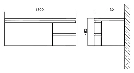 Тумба для комплекта BelBagno Prospero BB1200DC/BL  120 bianco lucido