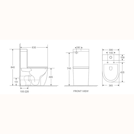 Унитаз-компакт D&K Matrix DT1397016 микролифт, безободковый