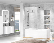 Шторка на ванну Cezares Liberta LIBERTA-V-1-80/155-C-NERO 80x155 стекло прозрачное/профиль хром