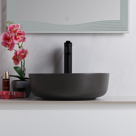 Раковина накладная BelBagno BB1315-H311 41x41x13 серый матовый