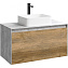 Тумба с раковиной Aqwella 5 stars Mobi MOB0112BS+MOB0712DB 120 бетон светлый/дуб балтийский