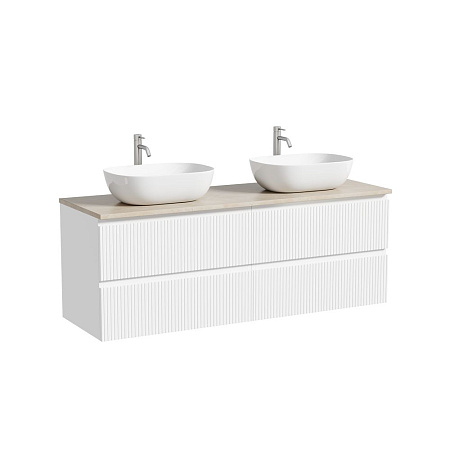 Мебель для ванной со столешницей Sancos Snob T 140 SNT70W+TT140A2X Bianco/Kreman