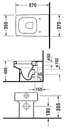 Унитаз приставной Duravit Vero  2117090000