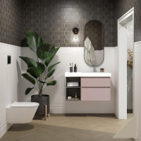 Мебель для ванной Kerama Marazzi Cubo CUB.90Rh\LIM 90 правая, с открытой полкой, лимо матовый