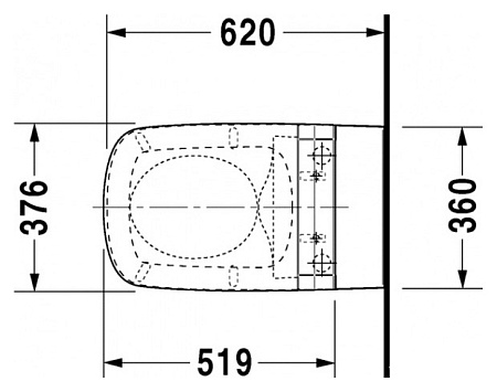 Чаша для подвесного унитаза Duravit DuraStyle SensoWash 2537590000