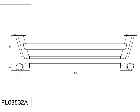 Полотенцедержатель двойной RUSH Flores FL08532A хром
