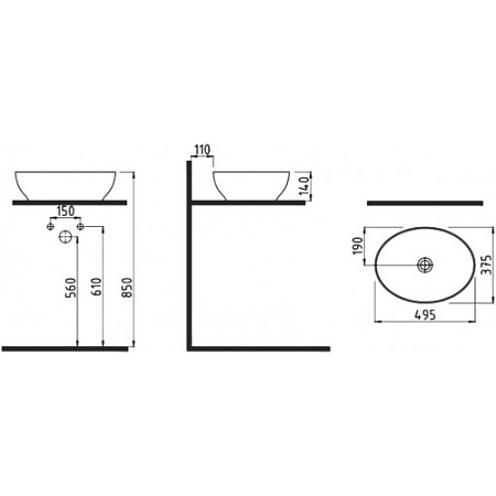 Раковина Bien Motto MTLG05002FD0W5000 49.5х37.5 белый