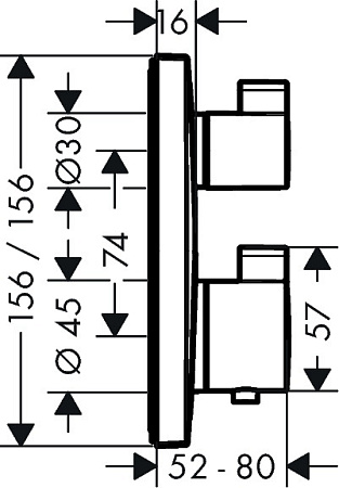 Смеситель Hansgrohe Ecostat Square 15712000 для душа, хром