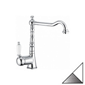 Смеситель Emmevi Laguna 40517BС для кухонной мойки, белый/хром