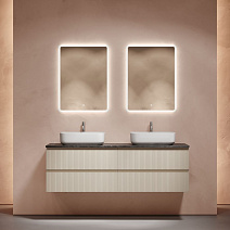 Мебель для ванной со столешницей Sancos Snob T 160 SNT80CE+TT160A1X Beige Soft/Black Sky