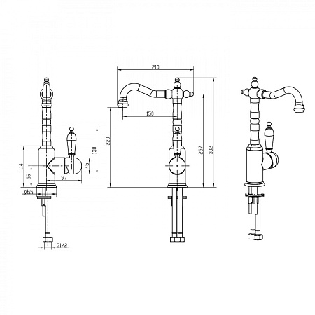 Смеситель Boheme Crystal 262-CRST для раковины, хром