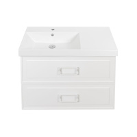 Тумба с раковиной La Fenice Cubo TWIN FNC-01-CUB-B-90-2 L два ящика, Bianco белый матовый