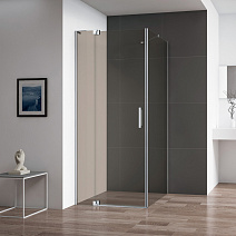 Душевой уголок Cezares Slider SLIDER-AH-1-90-80/90-BR-Cr бронза/ профиль хром