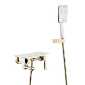 Смеситель Lemark Mista LM6414WG для ванны, белый, золото