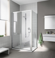 Душевой уголок Kermi Cada XS CKG2L12020VPK+CKTWD08020VPK 120x80 L прозрачное стекло