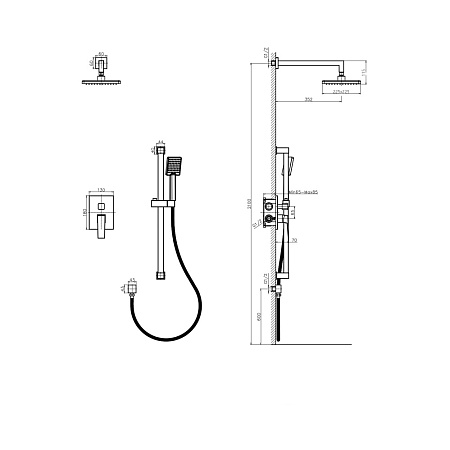 Душевая система встроенная RUSH Thira TR3635-41 хром