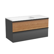 Тумба с раковиной Sancos Delta DL100LGR L дуб красный/графит