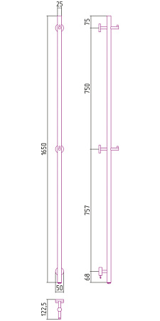 Полотенцесушитель электрический Сунержа Аскет 15-0850-1650 тёмный титан муар