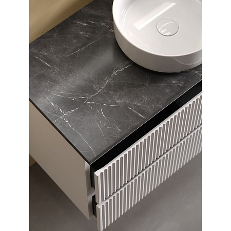 Мебель для ванной со столешницей Sancos Snob R 100 SNR100W+TT100A1X Bianco/Black Sky