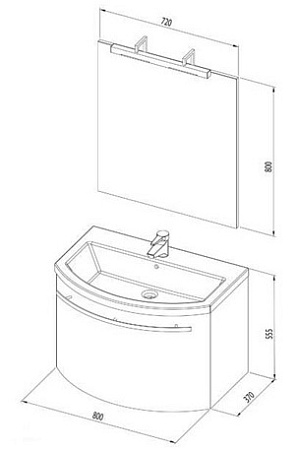 Тумба для комплекта Aquanet Римини 80, 1 ящик, бордо
