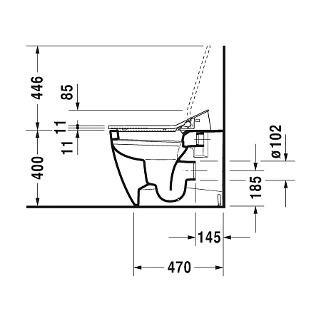 Унитаз приставной Duravit ME by Starck 2169590000+611000002000300 с функцией биде, белый