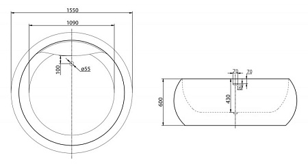 Акриловая ванна BelBagno BB30-1550 155x155 белый