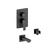 Смеситель GPD Pedra MCA160-S для ванны с душем черный матовый