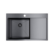 Кухонная мойка Omoikiri Akisame 78-GM-L 78х51 вороненая сталь