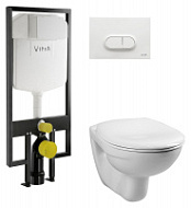 Комплект VitrA Normus 9773B003-7201 кнопка белый Комплект VitrA Normus 9773B003-7201 кнопка белый
