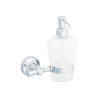 Дозатор для жидкого мыла Migliore Fortuna 27802+27695 подвесной, стекло матовое с декором/хром