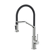 Смеситель Omoikiri Makkari 2 Plus-SB-BN-BL 4994494 для кухонной мойки, нержавеющая сталь/черный