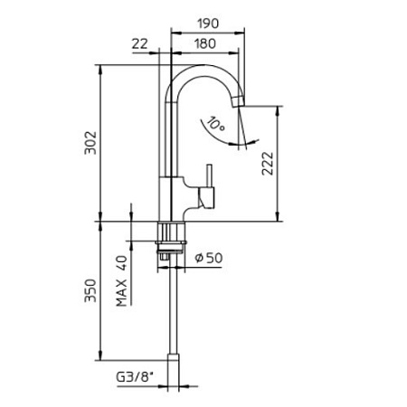 Смеситель Palazzani Idrotech 12536010 для кухонной мойки