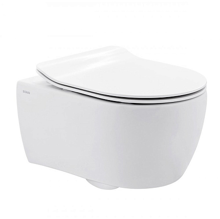 Унитаз подвесной SSWW CT2038V с тонкой крышкой, белый глянцевый