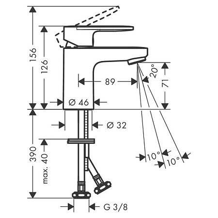 Смеситель Hansgrohe Vernis Blend 71558000 для раковины, хром