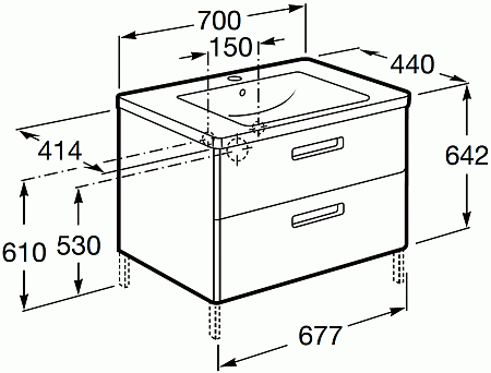 Мебельная раковина Roca Gap 327471000 70х44 см