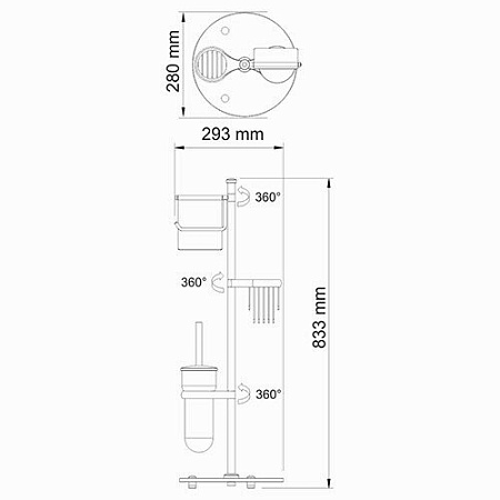 Стойка WasserKRAFT Ammer K-1236 напольная, матовый хром