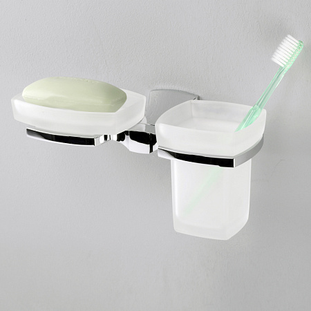 Стакан WasserKRAFT Wern K-2526 с мыльницей, хром