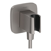 Шланговое подключение Hansgrohe Fixfit Porter Q 26887340 с держателем душа, шлифованный черный хром