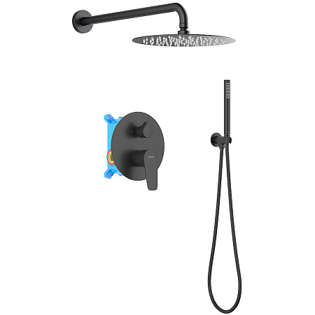 Душевой комплект Aquatek Бетта AQ1172MB черный матовый