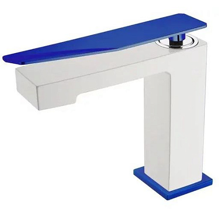 Смеситель Boheme Q 141-WUW.2 для раковины, белый/синий