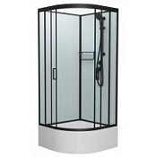 Душевая кабина Frank F400/2 М Black 100x100 без крыши, стекло матовое, черный