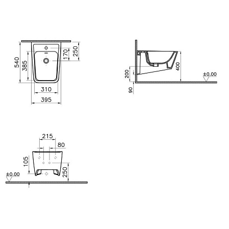Биде подвесное VitrA Equal 7246B403-0288 белый