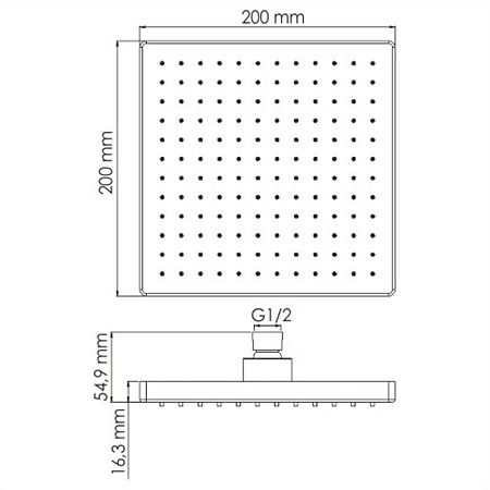 Верхний душ WasserKRAFT A140 20 светлая бронза