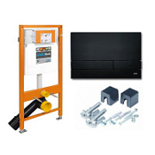 Система инсталляции Jomo Tech 174-91102500-00 / 103-0000000 с клавишей, для унитазов, черный матовый