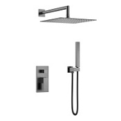Душевой комплект Boheme Qubic 474-3-GM для ванны, оружейная сталь