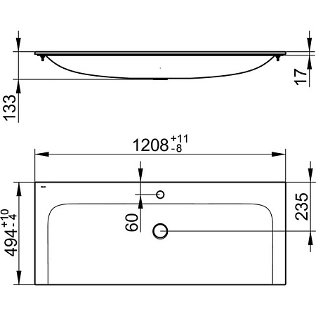 Раковина Keuco Plan 32980311201 120 белый