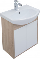 Тумба с раковиной Aquanet Грейс 00198371 60 дуб сонома, 2 дверцы