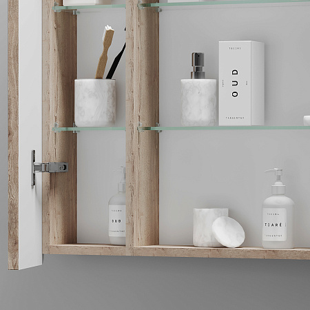 Шкаф-зеркало Sancos Mirror MI80EG 80 дуб галифакс натуральный