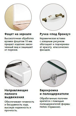 Тумба под раковину Style Line Олеандр-2 65 3 ящика, белый